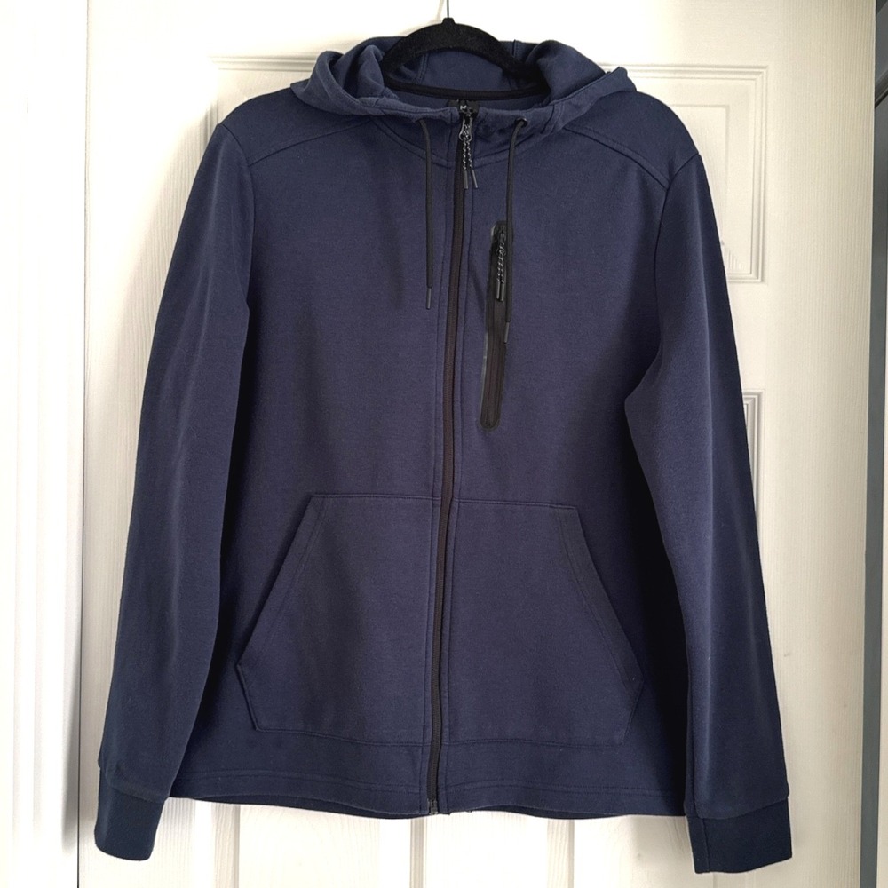 Member's Mark Full Zip Active Hoodie - Front Pocket,‎ Navy Blue, Size M
